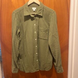 J. Crew green cotton blousee